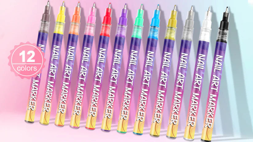 Nail Art Pens Set of 12 Colors